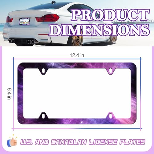 Purple License Plate Frames (Galaxy Starry Sky Night)