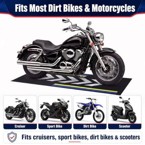 Motorcycle Garage Mat Non Slip (Arrow Style / 78 X 31 Inch)