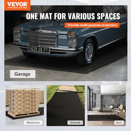 Diamond Plate Rubber Flooring Roll (120.7"L x 48.7"W x 0.1"Th)