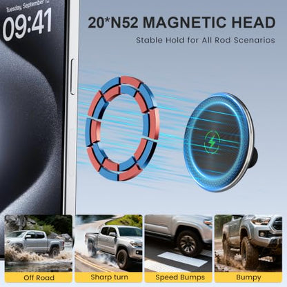 Magnetic Car Vent Wireless Charger Phone Mount for 2015 (Fits F150 2015-2020 with Charging-Magnetic)