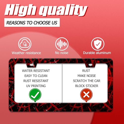Blood Splattered License Plate Frame Funny Bloody Scar License Plate Frames for Car Decorative Parts Stainless Stee License Plate for Standard Us Canada License Plate Holder 12x6 Inch (Blood Splattered)