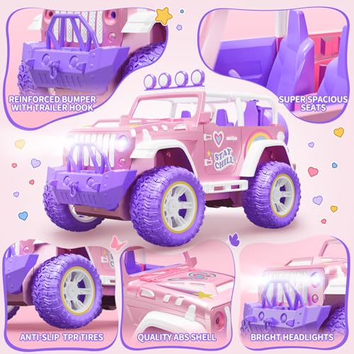 Pink Remote Control Car for Girls with Fog Mist & Music (Pink)