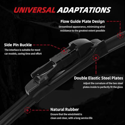 Premium Windshield Wiper Blades (28"+28"+15")
