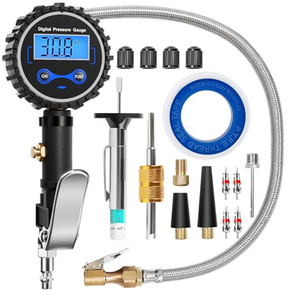 Digital Tire Inflator with Pressure Gauge 200 PSI (3-200 PSI / Tire Inflator Gauge)