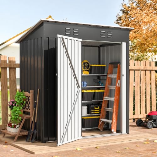 5X3 FT Outdoor Storage Shed Black (Black / 5X3 FT)