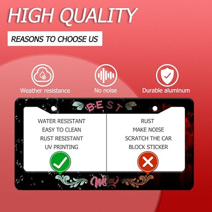 Best Mom Stainless Steel License Plate Frame for US Cars Decor (Best mom)