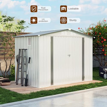 6x3.6FT Storage Shed (6x4x6FT(white))