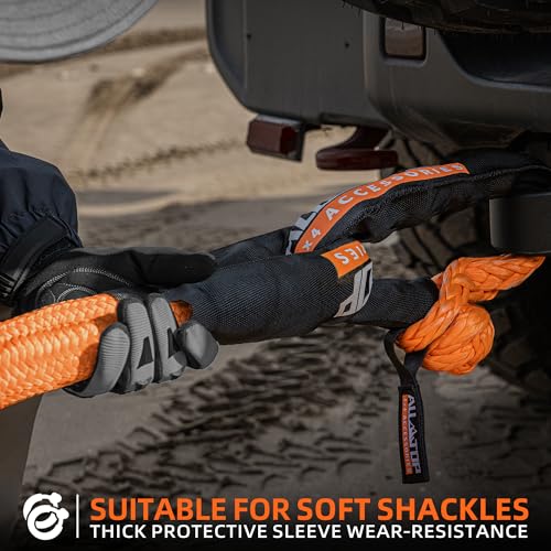 Kinetic Recovery Rope Kit w (1.5"x30'(Orange) + 2pcs Soft Shackle)