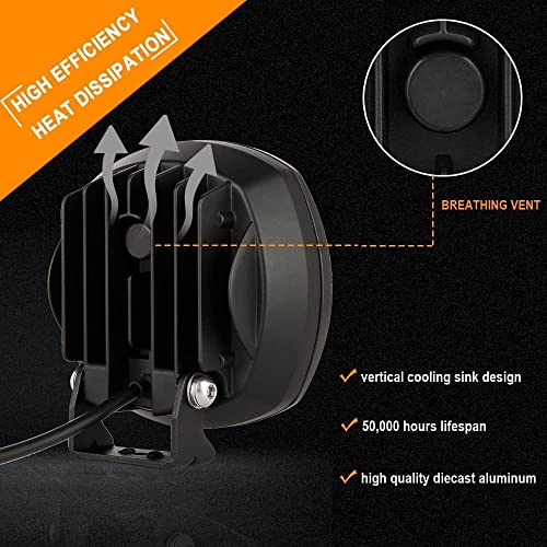 5Inch 160W Round Led Driving Lights Off Road Spot Lights Offroad (White 6000K / 5Inch)