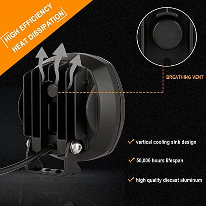 5Inch 160W Round Led Driving Lights Off Road Spot Lights Offroad (White 6000K / 5Inch)