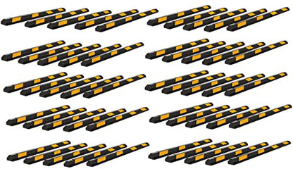 Parking Stopper for Garage Heavy Duty Rubber Parking Curb Stops 72” Garage Parking Stops 50 (50-Pack Black)