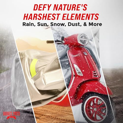 Waterproof Scooter & Moped Cover for Vespa (Light Gray / [SCOOTER] 80"L x 36"W x 47"H)
