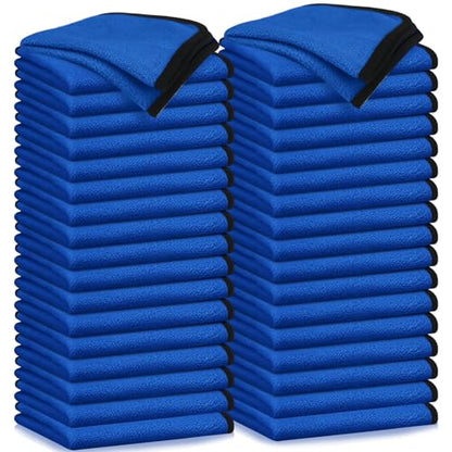 50 Pcs 16"x16" Blue Microfiber Towels for Cars Drying Polishing (Blue)