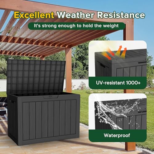 45 Gallon Lockable Resin Deck Box (Black / 45 gallons)