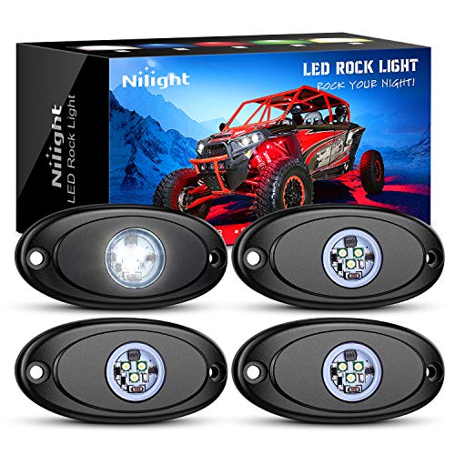 4PCS White LED Rock Lights Underglow Wheel Well Pods (White / 4Pcs Pods)