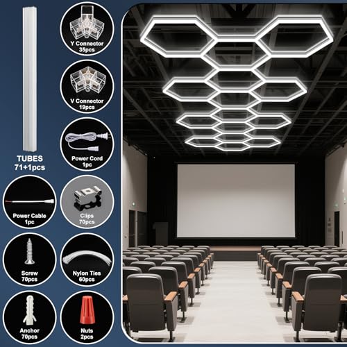 Hexagon Garage Lights (18-Girds / Non-Dimmable)