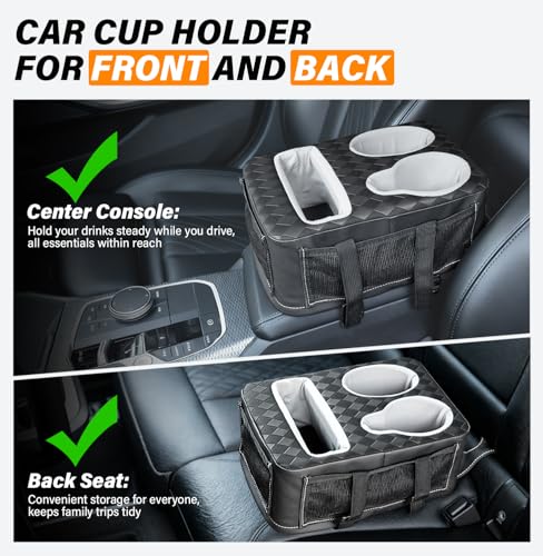 Universal Car Center Console Cup Holder Organizer Armrest Storage Box (12 X 8 X 5.3Inch)