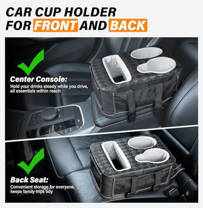 Universal Car Center Console Cup Holder Organizer Armrest Storage Box (12 X 8 X 5.3Inch)