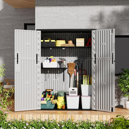 Outdoor Storage Shed Waterproof (Pale gray-57Cu.ft)