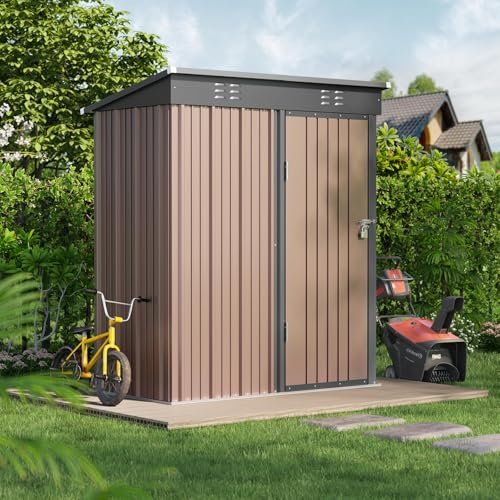5' x 3' Outdoor Storage Shed (Brown / 5' x 3')