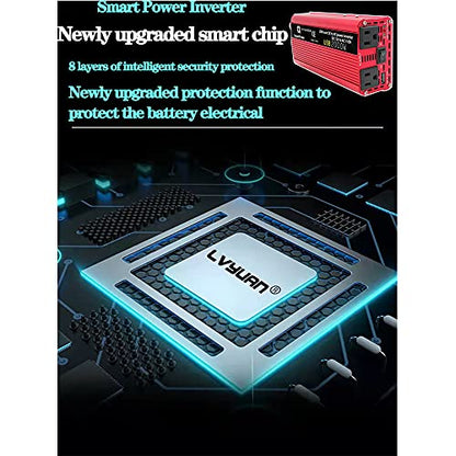 Car 2000W Inverter 12V to 110V AC 900W Continuous USB QC3.0 Off Grid RV (2000w)