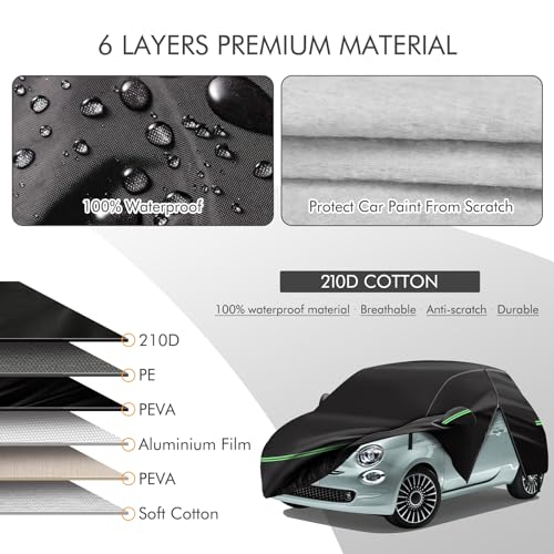 Car Cover for 2007 (for 210D 2007-2023 Fiat 500/500C)