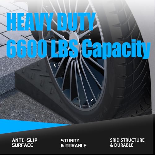 2 Pack 1.2'' Rise Rubber Curb Ramp Heavy Duty Loading Rubber Curb Ramps (1.2" H)