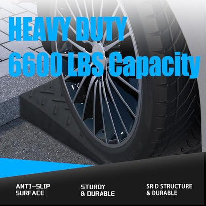 2 Pack 1.2'' Rise Rubber Curb Ramp Heavy Duty Loading Rubber Curb Ramps (1.2" H)