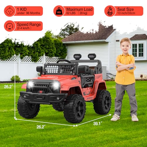 12V Kids Electric Ride On Truck Car w (Red)