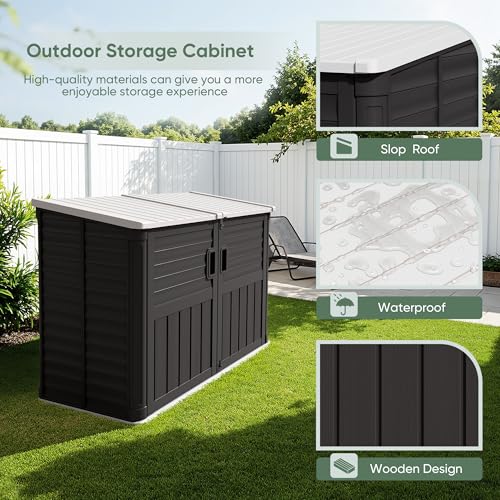 Outdoor Storage Shed (Black / Storage shed without shelves)
