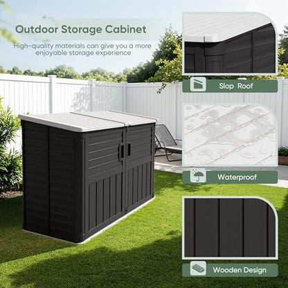 Outdoor Storage Shed (Black / Storage shed without shelves)