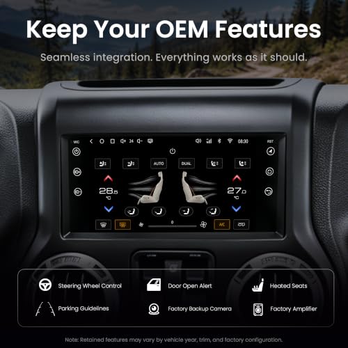 S8 Gen4 7" Android Car Stereo for Jeep Wrangler 2007 (7")
