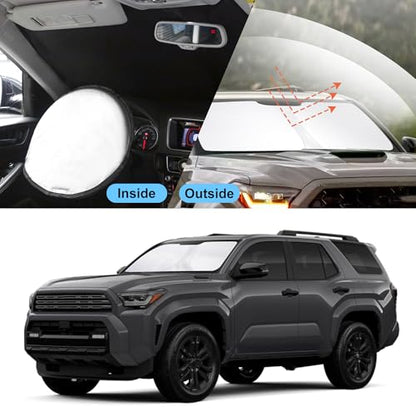 Sun Shade for Toyota 4Runner 2025 2026 Accessories Windshield Sun Shade Window Shade UV Rays Protection Sun Visor Cover with Steering Wheel Sunshade Storage Bag (Windshield Sunshade for Toyota 4Runner 2025 2026)