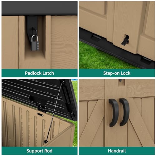 Outdoor Resin Storage Sheds with X (X-Shaped-4.3x3.4ft / Brown)