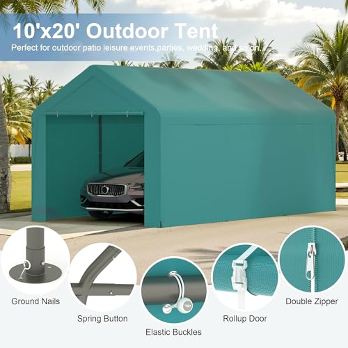 Carport 10x20 Heavy Duty Portable Garage w (Green)
