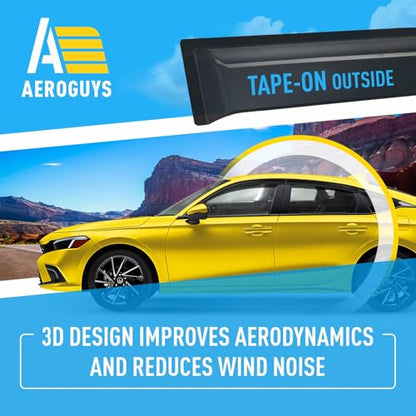 Extra Durable Window Deflectors Tape (For Honda Civic 22-26 Sedan)