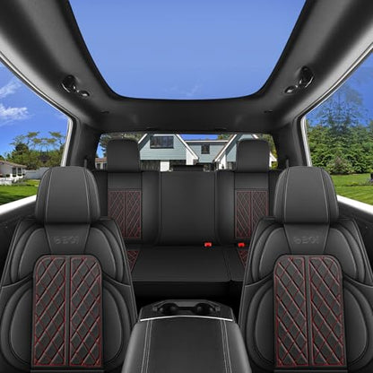 Car Seat Cover Custom Fit for Dodge Ram 1500 2500 3500 2002 (Black RedLine / Front Seat(Pair))