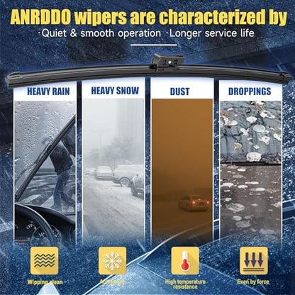2 wiper blades for Audi Q5 SQ5 S5 RS5 Q3 A4 S4 Windshield Wipers 24+20 (24+20)
