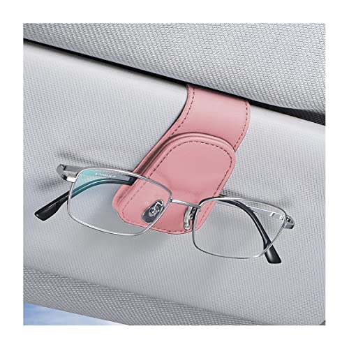 Sunglasses Holders for Car Sun Visor (1 Pack / Pink/Leather)