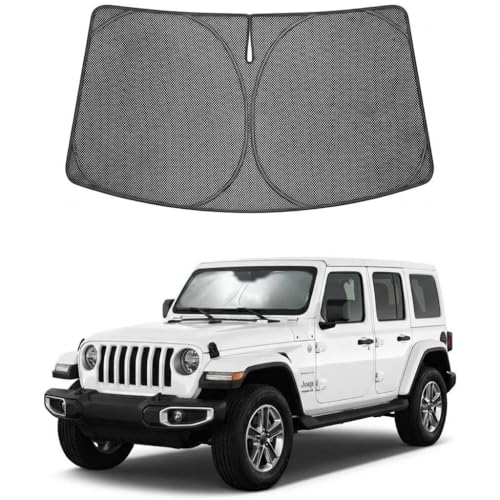 Custom Fit Car Windshield Sun Shade for 2018 (2018-2026 Jeep Wrangler)