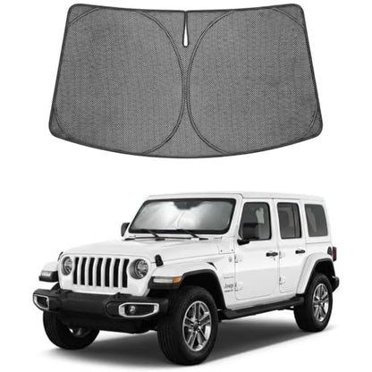 Custom Fit Car Windshield Sun Shade for 2018 (2018-2026 Jeep Wrangler)