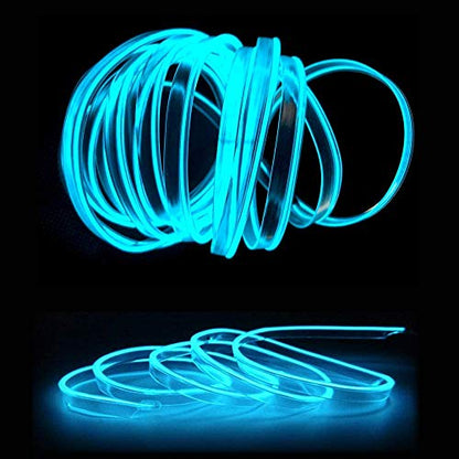 El Wire Ice Blue Interior Car LED Strip Lights (Ice Blue / 10 M)