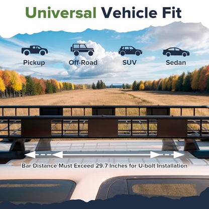64" x 39" x 5" Roof Rack Cargo Basket with Extension (64" Cargo Rack)