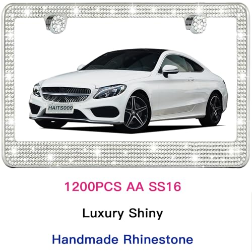2 Pack License Plate Frames for Women (White (2PCS))