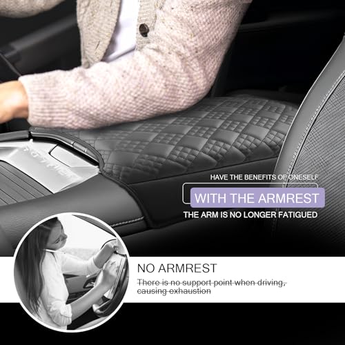 Center Console Cover Compatible with 2025 2026 Nissan Armada Accessories 2025 2026 Armada SV (2025 2026 Armada Thick Black)