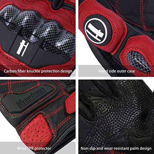 Mens Leather Motorbike Gloves KM046 Oxblood (X-Large / Oxblood/Black)
