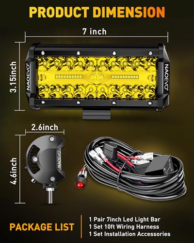 7 Inch LED Light Bar (Yellow)
