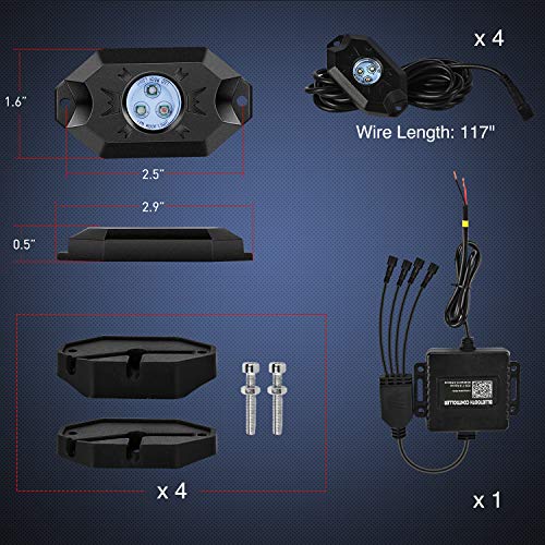RGB LED Rock Lights Kit (4 Pods / RGB 3LED)
