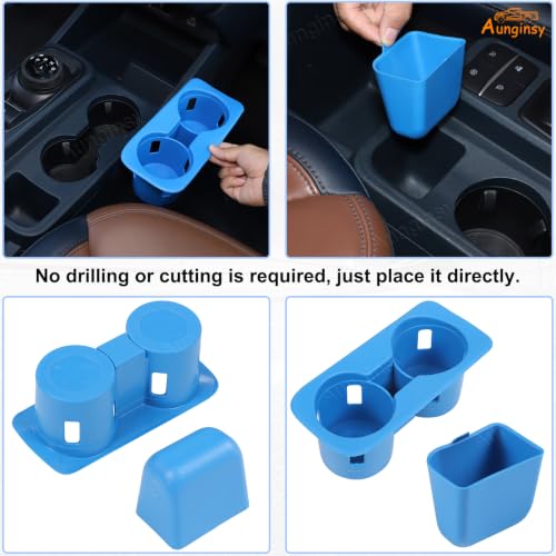 Center Console Cup Holder Insert Kit Compatible with Ford Maverick 2022+ (Blue(Kit))