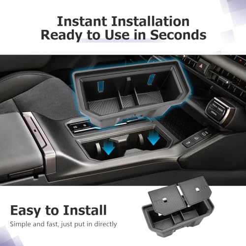2026 RAV 4 Center Console Cup Holder Compatible with 2026 RAV 4 Premium TPE Cup Holder Hidden Secondary Storage Box Spill